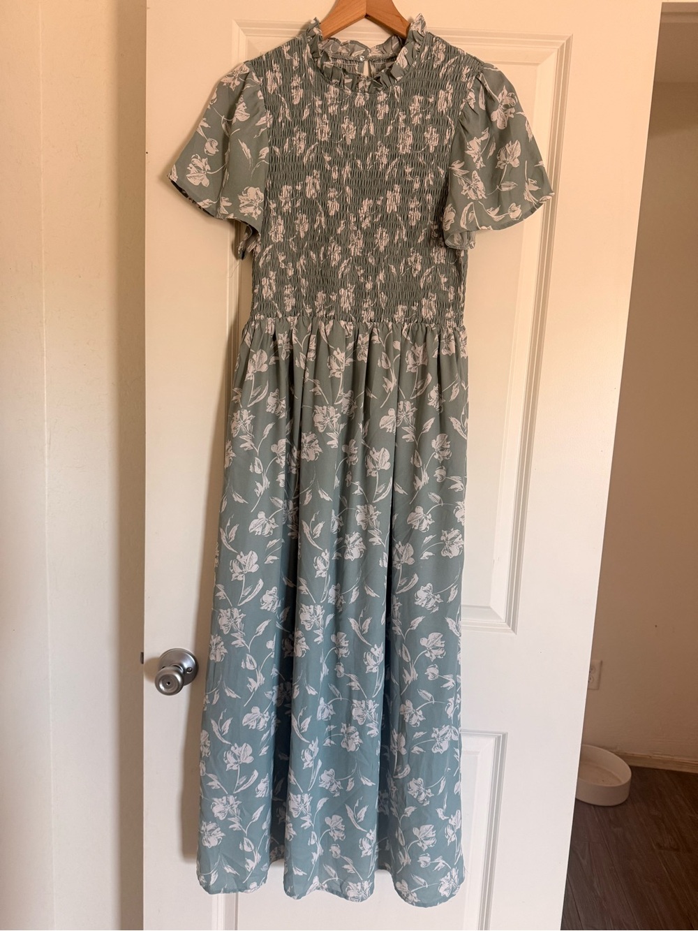 Polagram Sage Green Floral Maxi Dress